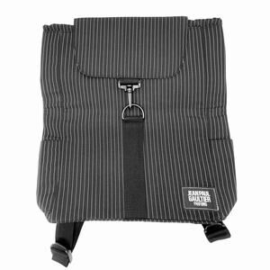 Jean Paul Gaultier Parfums Pinstripe Backpack Black Nylon Logo Bag